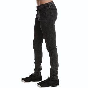 Rag & Bone Acid Black Button Fly Raw Hem Skinny
